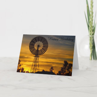 Tarjeta de cumpleaños de la puesta del sol del