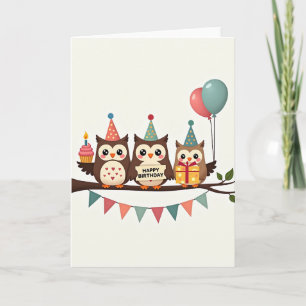 Tarjeta de cumpleaños de la rama de Owlet