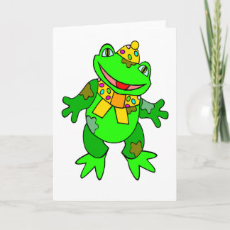 Tarjeta de cumpleaños de la rana del dibujo