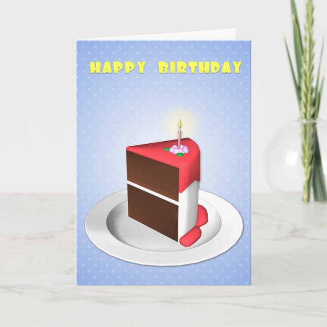 Tarjeta de cumpleaños de la rebanada más grande (Anverso)