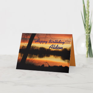 Tarjeta de cumpleaños de la reflexión de la puesta