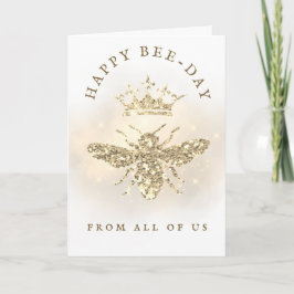 Tarjeta de cumpleaños de la Reina Abeja con purpur