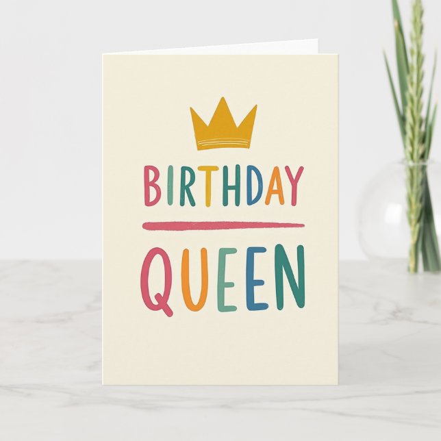 Tarjeta de cumpleaños de la Reina Colorida (Anverso)