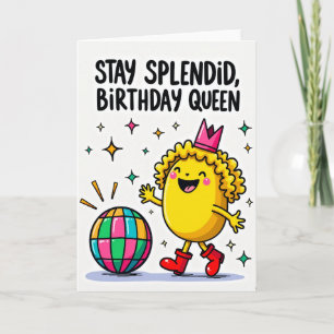 Tarjeta de cumpleaños de la reina de dibujos anima