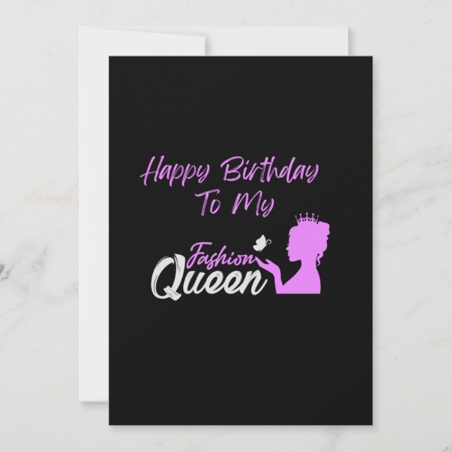 Tarjeta de cumpleaños de la Reina de la Moda (Anverso)