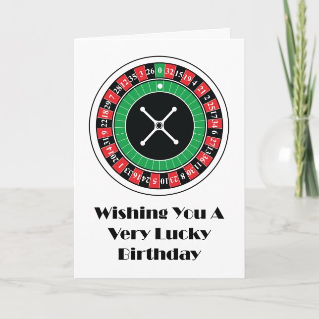 Tarjeta de cumpleaños de la rueda de ruleta (Anverso)