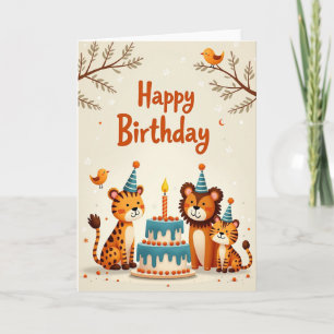 Tarjeta de cumpleaños de la selva caprichosa