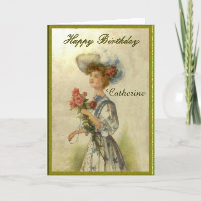 Tarjeta de cumpleaños de la señora ewardian person (Anverso)