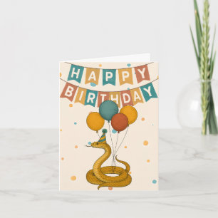 Tarjeta de cumpleaños de la serpiente - Animal div