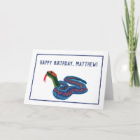 Tarjeta de cumpleaños de la serpiente de la bander