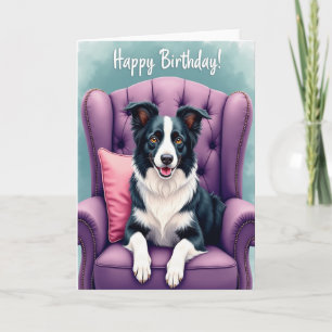 Tarjeta de cumpleaños de la silla de cachorro aleg
