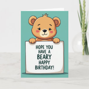 Tarjeta de cumpleaños de la simpática osa