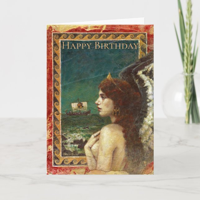 Tarjeta de cumpleaños de la sirena griega antigua (Anverso)
