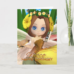 Tarjeta de cumpleaños de la sobrina con luna cutie