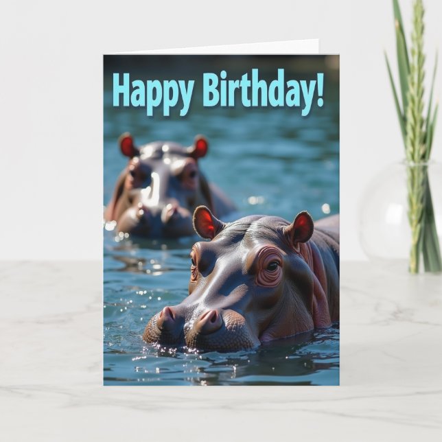 Tarjeta de cumpleaños de la suave bestia acuática (Anverso)
