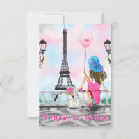 Tarjeta De Cumpleaños De La Torre Eiffel De París