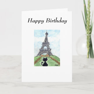 TARJETA DE CUMPLEAÑOS DE LA TORRE EIFFEL DEL CAT