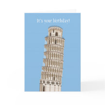 Tarjeta de cumpleaños de la torre inclinada