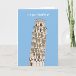 Tarjeta de cumpleaños de la torre inclinada