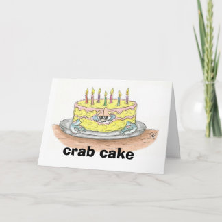 Tarjeta de cumpleaños de la torta de CANGREJO