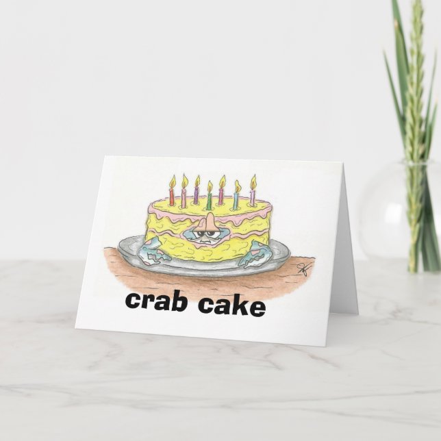 Tarjeta de cumpleaños de la torta de CANGREJO (Anverso)