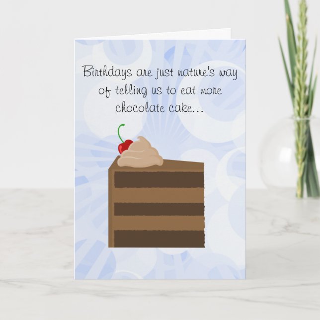 Tarjeta de cumpleaños de la torta de chocolate (Anverso)
