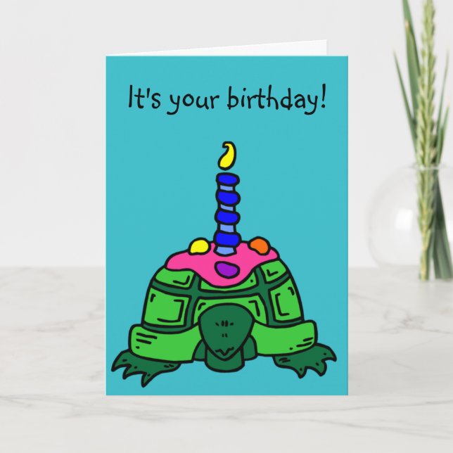 Tarjeta de cumpleaños de la tortuga (Anverso)