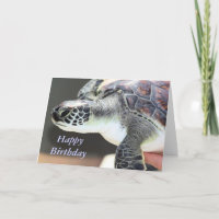 Tarjeta de cumpleaños de la tortuga de mar del
