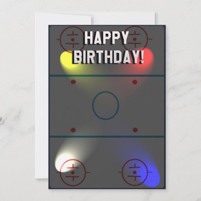 Tarjeta de cumpleaños de la trivialidad de hockey (Anverso)