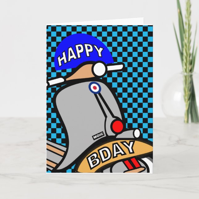 Tarjeta de cumpleaños de la vespa de la MOD (Anverso)
