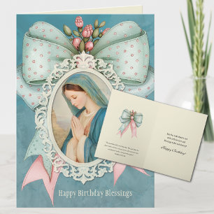 Tarjeta de cumpleaños de la Virgen María católica 