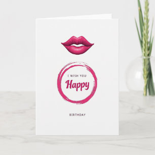 Tarjeta de cumpleaños de labios brillantes