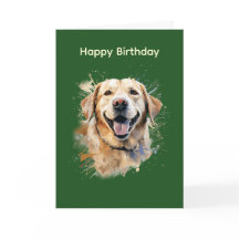Tarjeta de cumpleaños de Labrador Amarillo Feliz