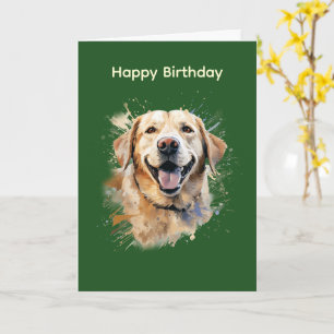 Tarjeta de cumpleaños de Labrador Amarillo Feliz