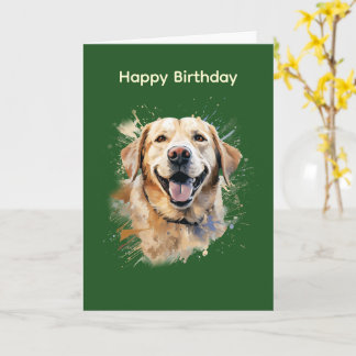 Tarjeta de cumpleaños de Labrador Amarillo Feliz