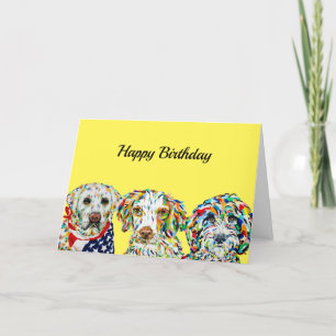 Tarjeta de cumpleaños de Labrador Spaniel Sheepado