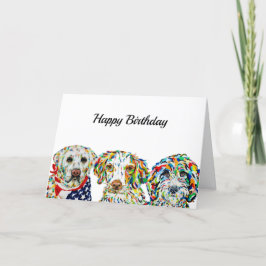 Tarjeta de cumpleaños de Labrador Spaniel Sheepado