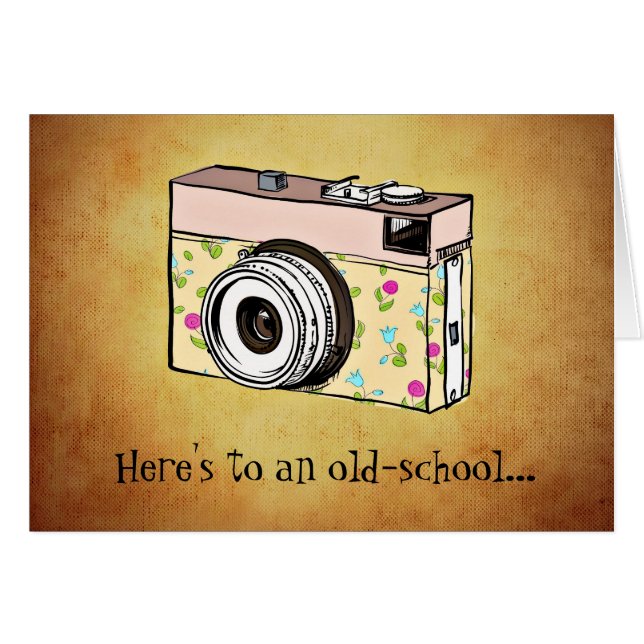 Tarjeta de cumpleaños de Lady Photographer Camera (Anverso (Horizontal))