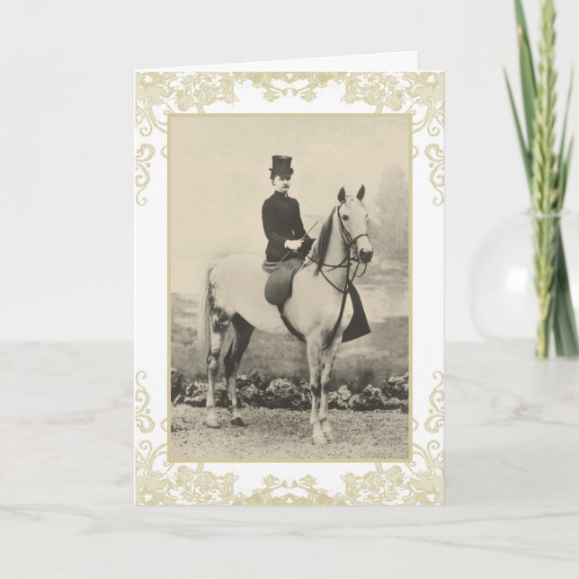 Tarjeta de cumpleaños de Lady sidesaddle (Anverso)