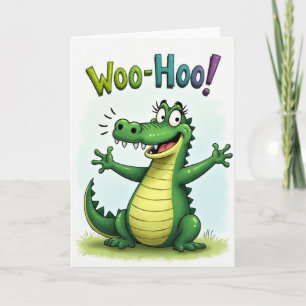 Tarjeta de cumpleaños de lagarto alegre