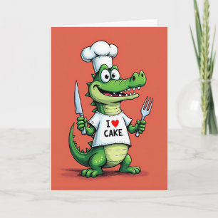 Tarjeta de cumpleaños de lagarto de dibujos animad
