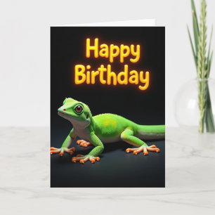 Tarjeta de cumpleaños de lagarto esmeralda