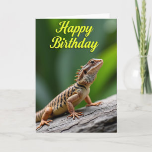 Tarjeta de cumpleaños de lagarto salvaje