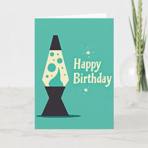Tarjeta de cumpleaños de lámpara retro genial