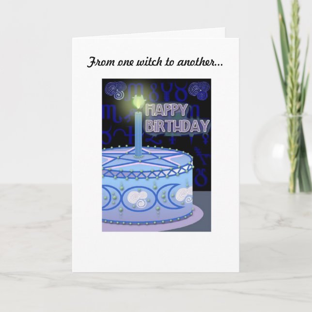 Tarjeta de cumpleaños de las brujas de cumpleaños (Anverso)