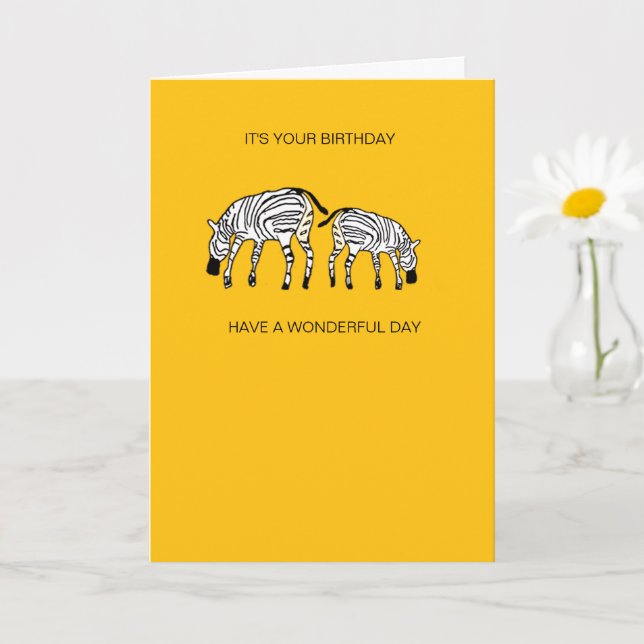 Tarjeta de cumpleaños de las cebras kenianas, dulc (Planta pequeña)