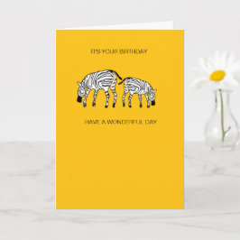 Tarjeta de cumpleaños de las cebras kenianas, dulc