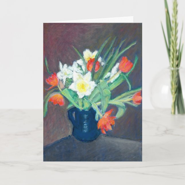 Tarjeta de cumpleaños de las flores de primavera (Anverso)