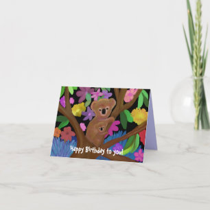 Tarjeta de cumpleaños de las koalas