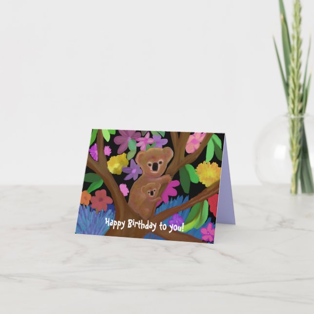 Tarjeta de cumpleaños de las koalas (Anverso)